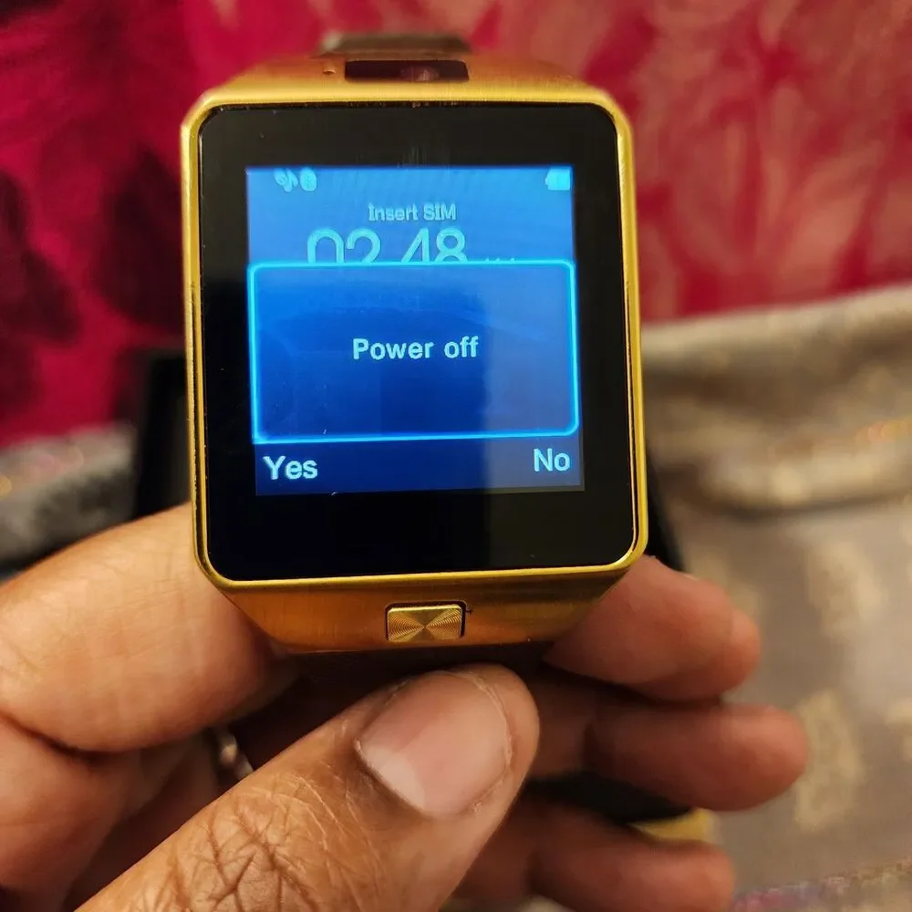 Unbranded Brown And Gold Bluetooth Rechargeable Smart Watch.